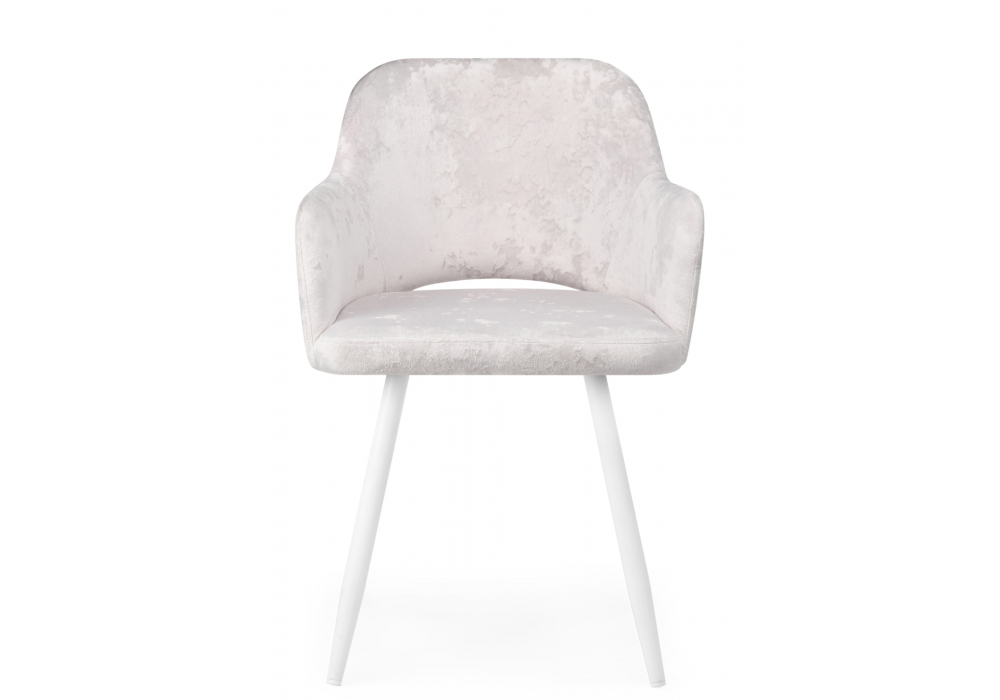 фото стул на металлокаркасе woodville эолин светло-бежевый (simple 011) / белый 631686 | 220svet.ru