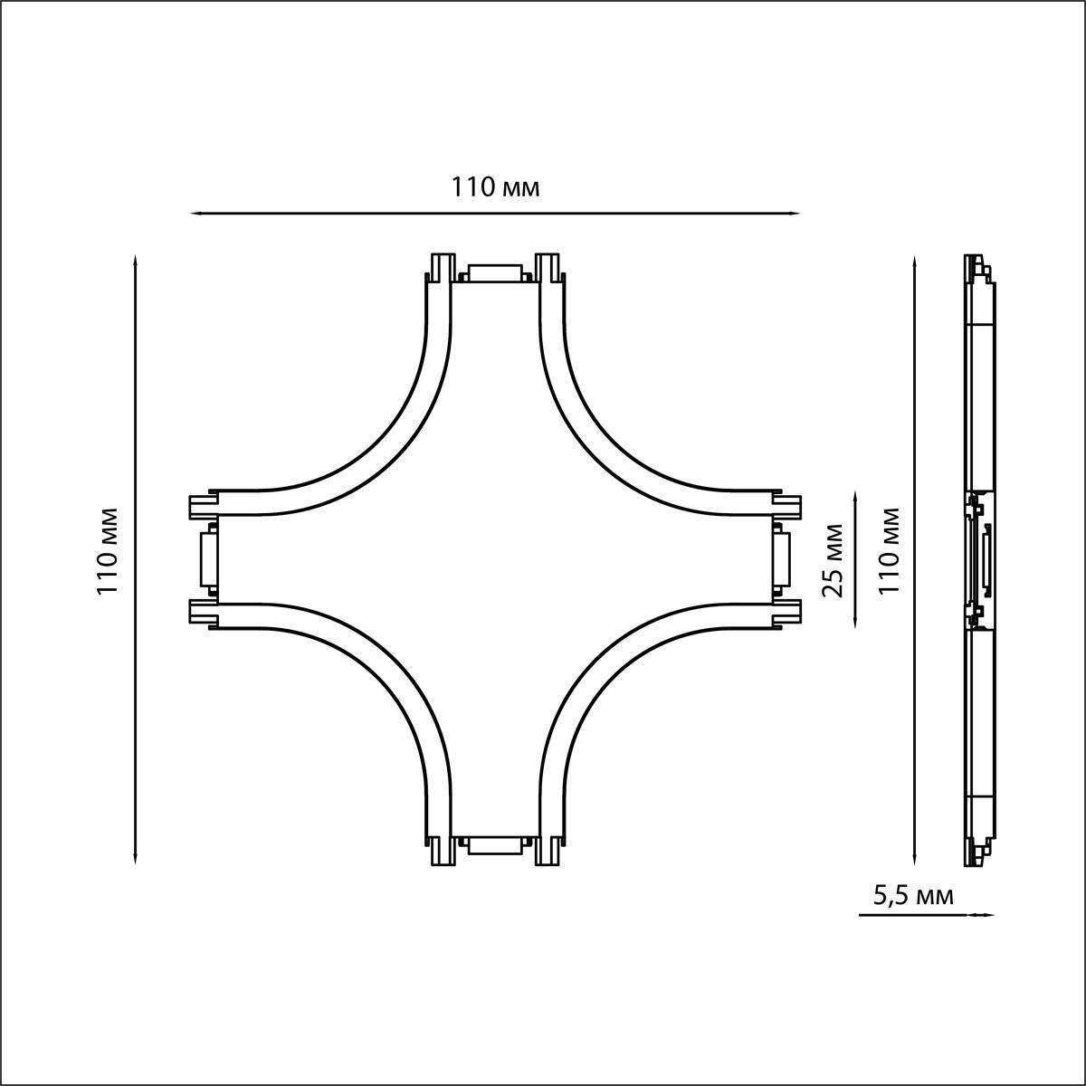 фото соединитель x-образный с токопроводом novotech shino smal 135211 | 220svet.ru