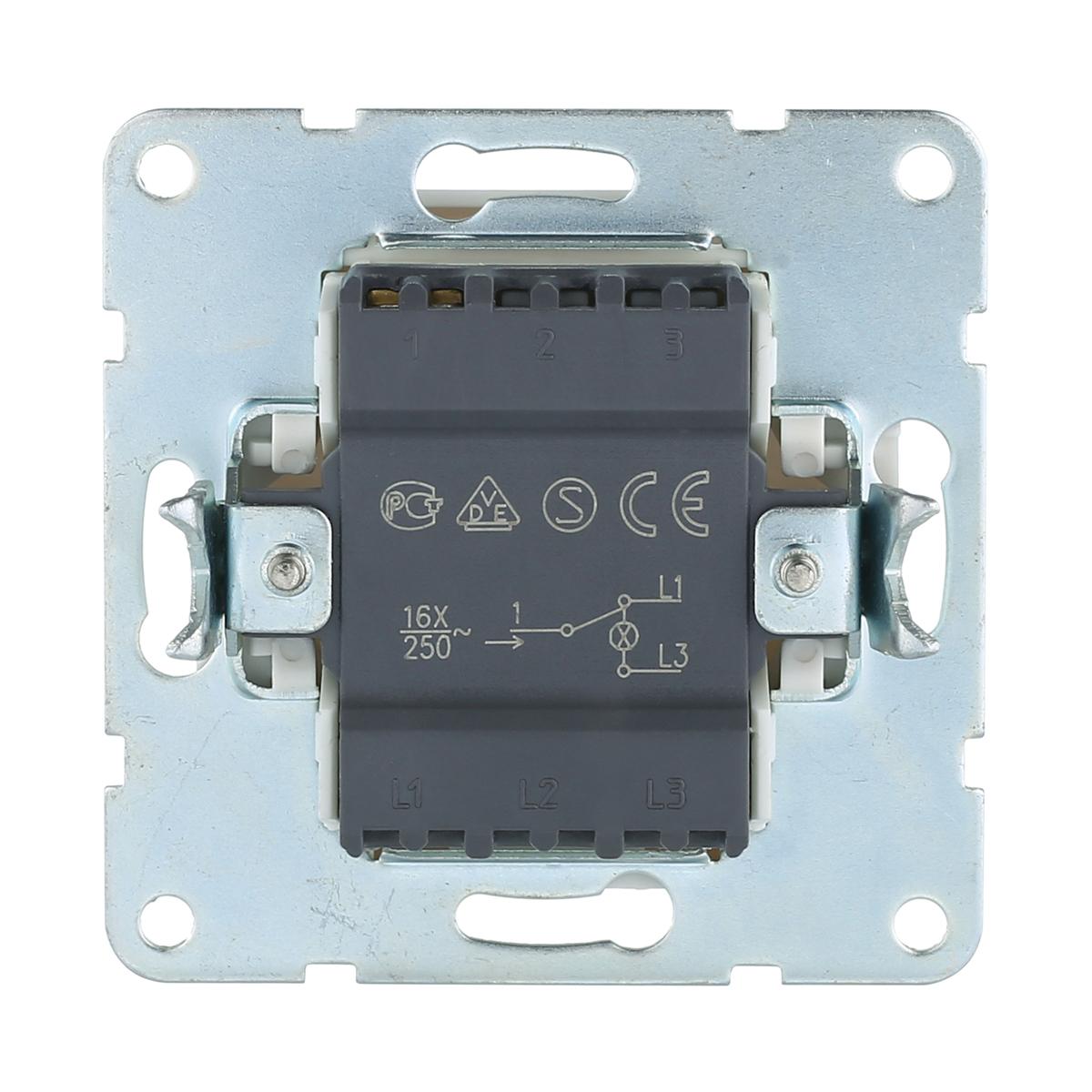 фото переключатель lk studio 1-кл., на 2 направления, c индикатором (схема 6l) 16 a, 250 b (белый) lk60 860404-1 | 220svet.ru