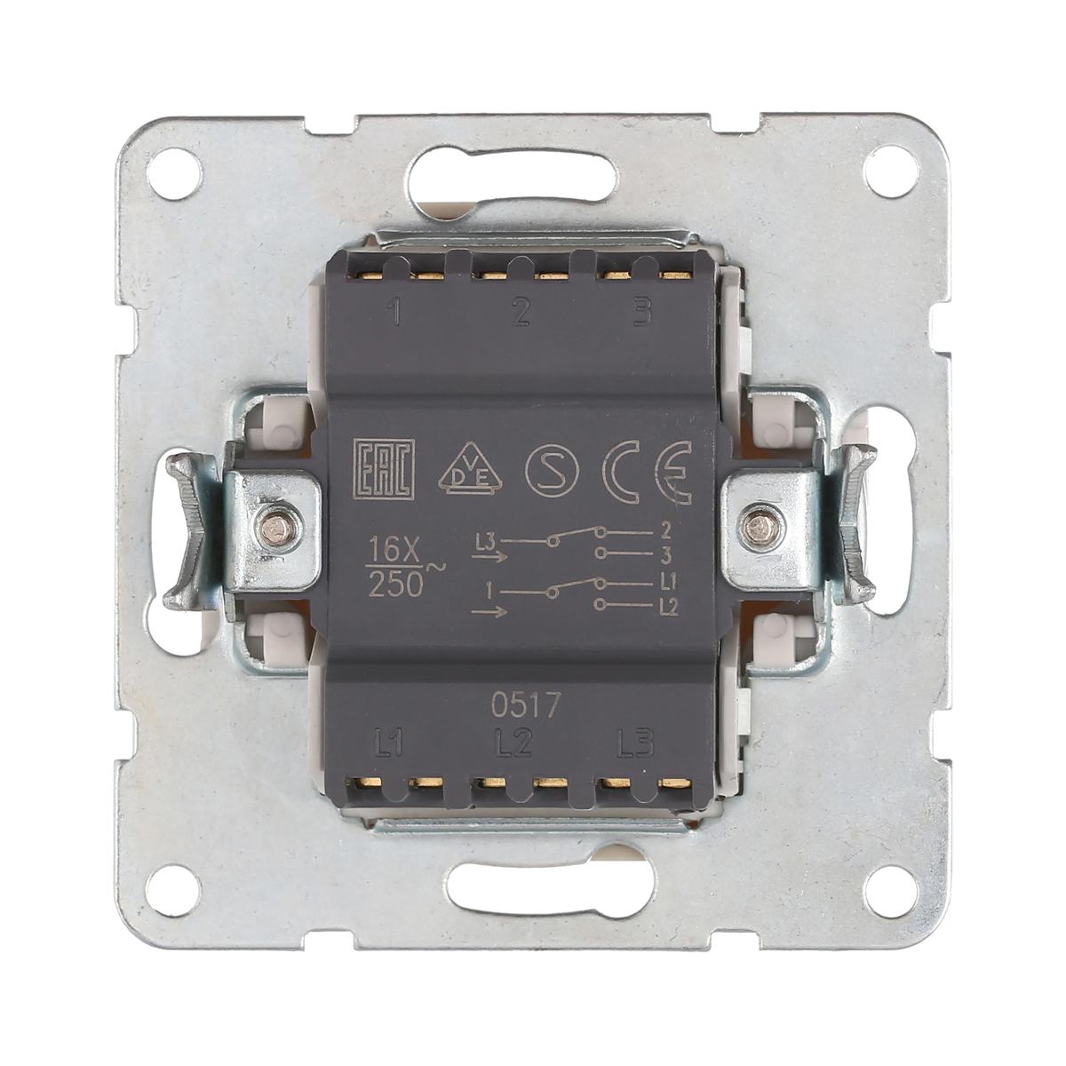 фото переключатель lk studio 2-кл., с двух мест (схема 6+6) 16 a, 250 b (белый) lk60 861304-1 | 220svet.ru