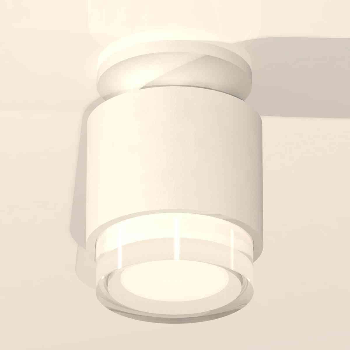 фото комплект накладного светильника ambrella light techno spot xs7510045 swh/fr/cl белый песок/белый матовый/прозрачный (n7925, c7510, n7160) | 220svet.ru