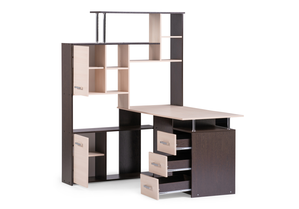 фото компьютерный стол левый woodville кс-15 дуб молочный 295293 | 220svet.ru