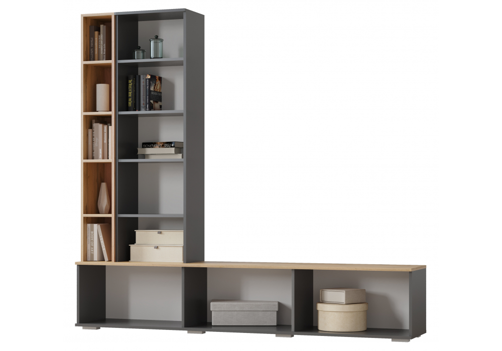 фото тв-тумба woodville филеста графит / дуб вотан 664893 | 220svet.ru