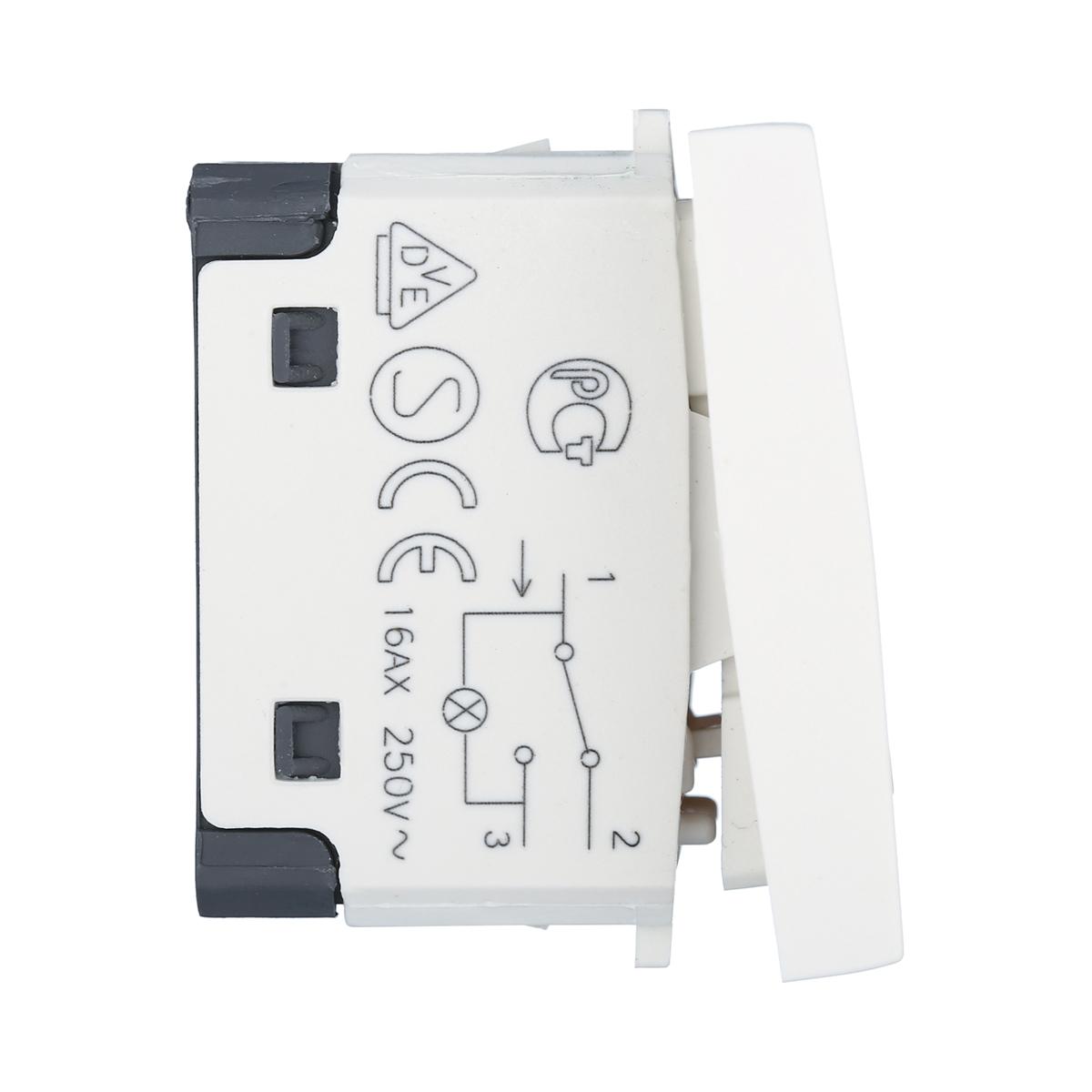 фото переключатель lk studio с двух мест, с индикатором 45х22,5мм (схема 6l) 16 a, 250 b (белый) lk45 850404-1 | 220svet.ru