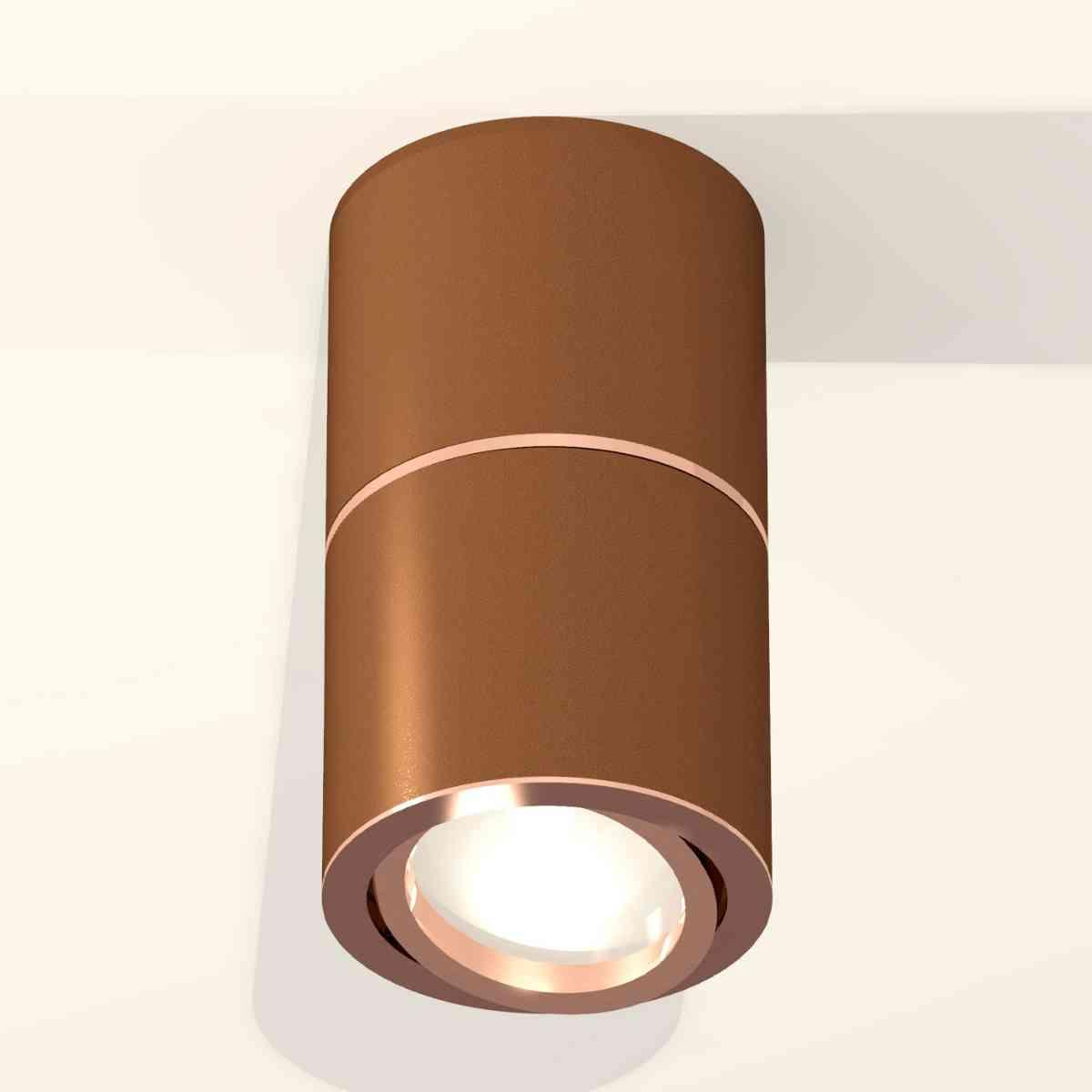 фото комплект накладного светильника ambrella light techno spot xs7404080 scf/ppg кофе песок/золото розовое полированное (c7404, a2073, c7404, n7005) | 220svet.ru
