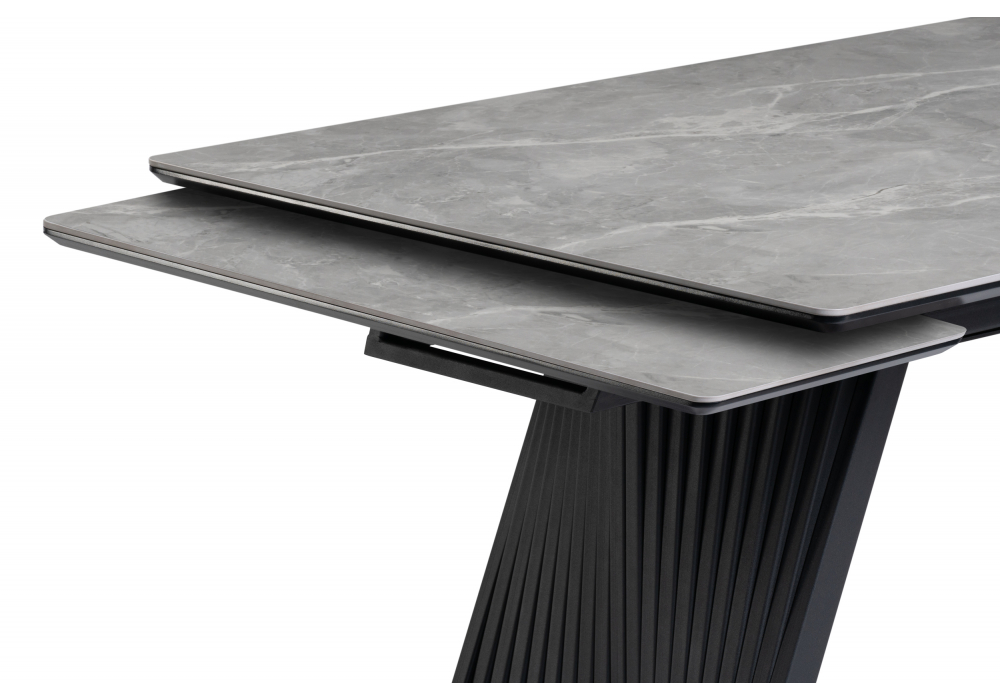 фото керамический стол раскладной woodville вейв 160(220)х89 larka grey 626005 | 220svet.ru