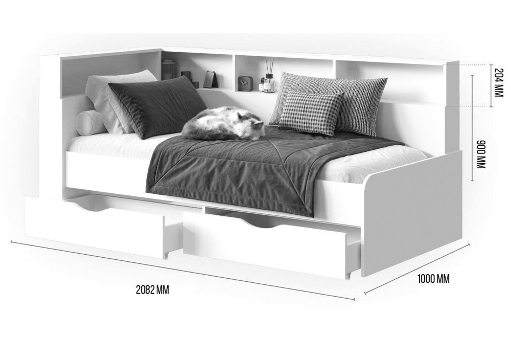 фото кровать 190х80 woodville амер белая 602816 | 220svet.ru