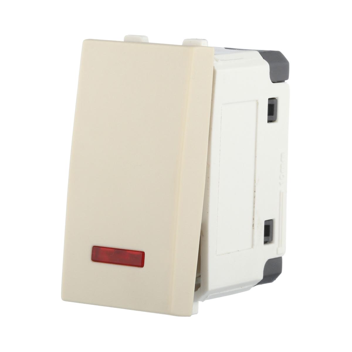 фото переключатель lk studio с двух мест, с индикатором 45х22,5мм (схема 6l) 16 a, 250 b (бежевый) lk45 850401-1 | 220svet.ru