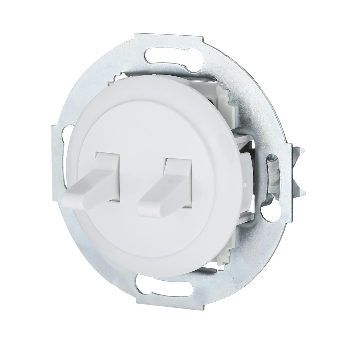 фото выключатель lk studio 2-рычажковый (схема 5) 16 a, 250 b (белый) vintage 882304-1 | 220svet.ru