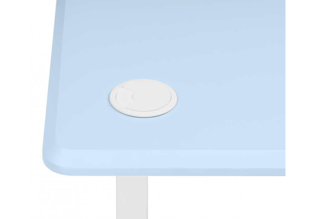 фото компьютерный стол регулируемый woodville маркос 120х75 голубой / белый 614595 | 220svet.ru