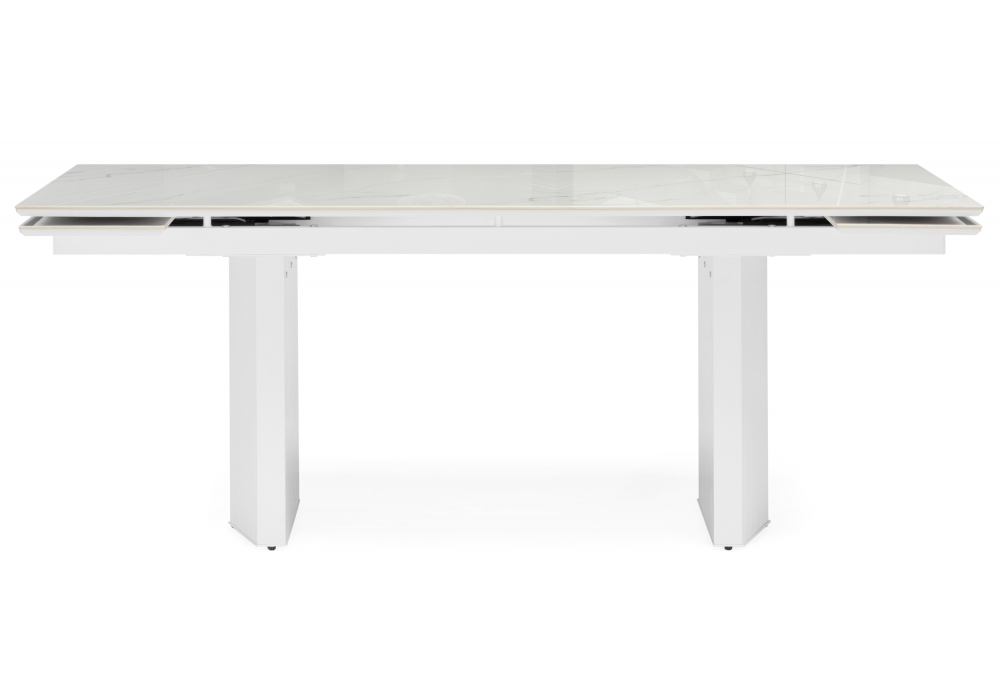 фото керамический стол раскладной woodville монерон дерево / белый 619248 | 220svet.ru