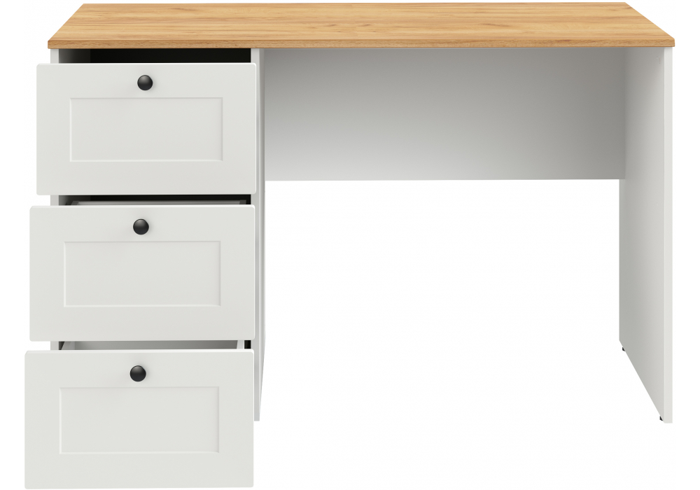 фото письменный стол woodville опра белый шагрень / дуб золотой craft 676810 | 220svet.ru