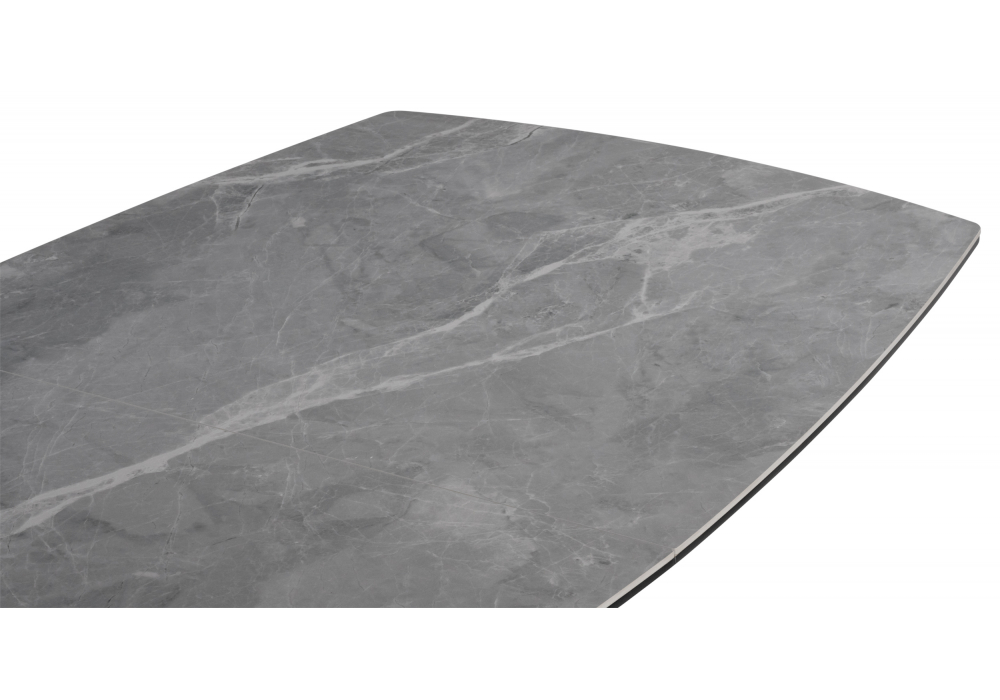 фото керамический стол раскладной woodville фестер 140(180)х80 larka grey / черный 625973 | 220svet.ru