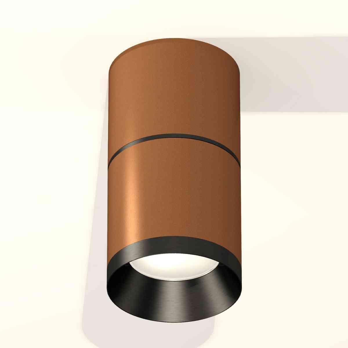 фото комплект накладного светильника ambrella light techno spot xs7404041 scf/pbk кофе песок/черный полированное (c7404, a2071, c7404, n7031) | 220svet.ru