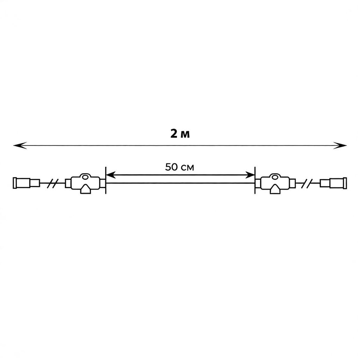 фото провод-шина для гирлянд uniel ucx-f90 t05/2m/wh ul-00013220 | 220svet.ru