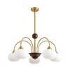 Миниатюра фото потолочная люстра на штанге lumion larina 8323/5c латунь/коричневый | 220svet.ru