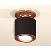 Миниатюра фото комплект накладного светильника ambrella light techno spot xs7402120 sbk/ppg черный песок/золото розовое полированное (n7930, c7402, n7005) | 220svet.ru