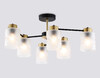 Миниатюра фото потолочная люстра на штанге ambrella light traditional loft tr tr303325/6 bk/gd | 220svet.ru