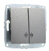 Миниатюра фото выключатель mono electric despina/ larissa двухклавишный проходной антрацит 500-002423-111 | 220svet.ru
