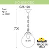 Миниатюра фото подвесной уличный светильник fumagalli sichem/g250. g25.120.000.vxe27 | 220svet.ru