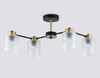 Миниатюра фото потолочная люстра на штанге ambrella light traditional loft tr tr303324/4 bk/gd | 220svet.ru