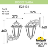 Миниатюра фото светильник уличный настенный fumagalli bisso/saba k22.131.000.bxe27 dn | 220svet.ru