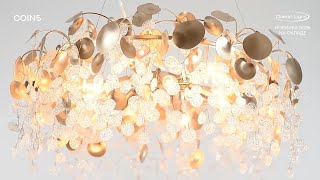 Миниатюра фото подвесная люстра odeon light coins 5104/6 золотистый | 220svet.ru